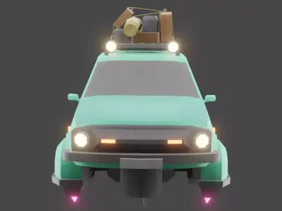 Sci-Fi Car  Low-poly 3D model