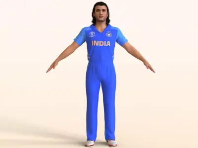 Cricket Player Dhoni 3D model