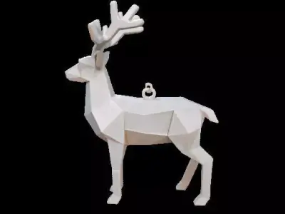 Low Poly Reindeer Ornament 3D print model