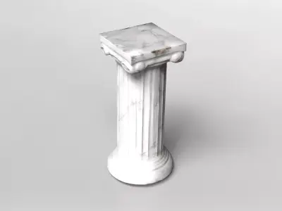 Marble Ionic Pedestal Column 3D model
