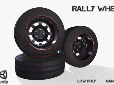 Rally wheel Good Year Low-poly 3D model