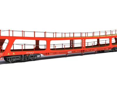 Car Transporter Railroad Wagon 3D model