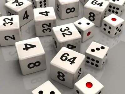 Lowpoly Dice with four numbers Free low-poly 3D model