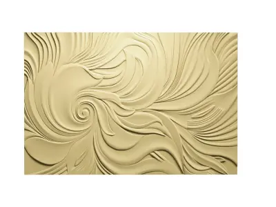 Modern Relief Wall Mural Decor CNC 3D Print 01 3D model