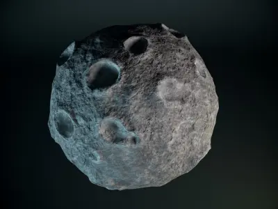 Cartoon Moon PBR Low-poly 3D model