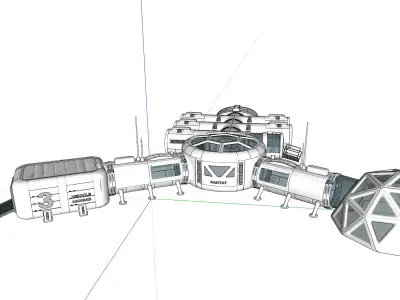 Planetary crew cabin Low-poly 3D model