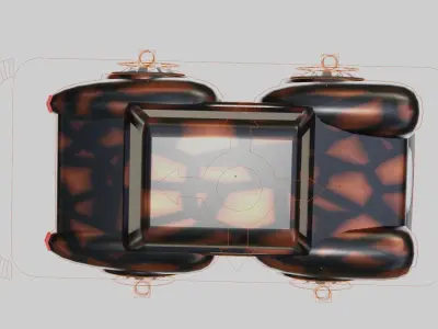 cartoon car Low-poly 3D model