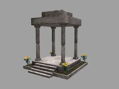 Stone Gazebo Low-poly 3D model