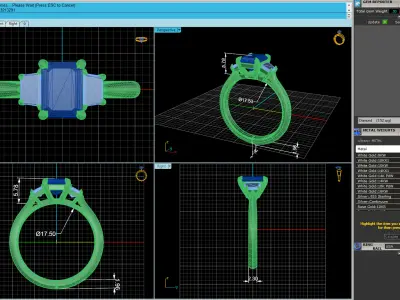 Emerald Woman Wedding Ring  3D print model