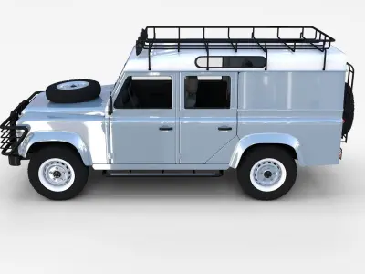 Land Rover Defender 110 Utility Station Wagon w interior rev 3D model