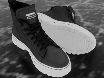 GREYDER LEATHER 3D SHOES  - HIGH Low-poly 3D model