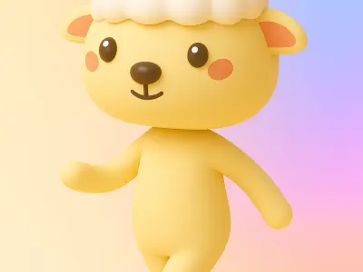 Cartoon Sheep character 3d  Low-poly 3D model