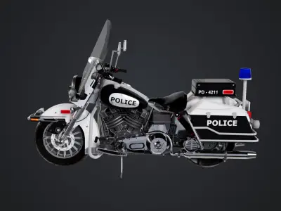 Motorbike Police Low-poly 3D model