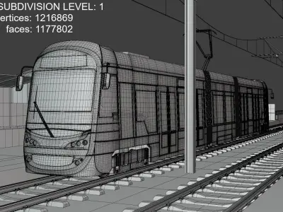 Warsaw tram stop VI 3D model