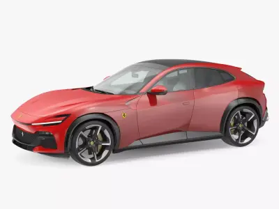 2023 Red Ferrari Purosangue SUV 3D model