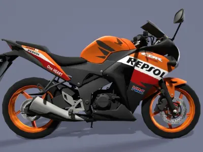 Honda-CBR-250R1 motorcycle  Low-poly 3D model