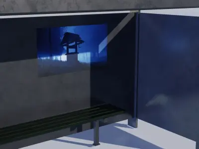 Bus Stop Low-poly 3D model