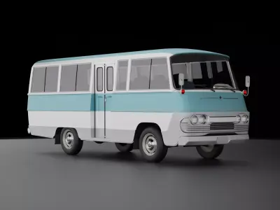 Toyota Light Bus 1963 3D Model left hand drive version 3D model