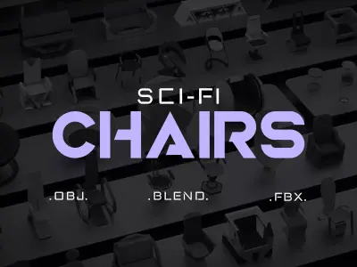 SCI-FI Chairs Low-poly 3D model