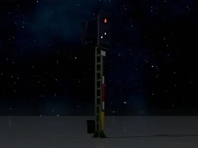 KS Railway Signal Post 4500mm Version-14 Low-poly 3D model