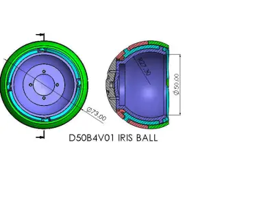 D50B4V01 Iris ball shutter mechanism 3D print model