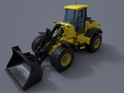 Wheel loader Low-poly 3D model