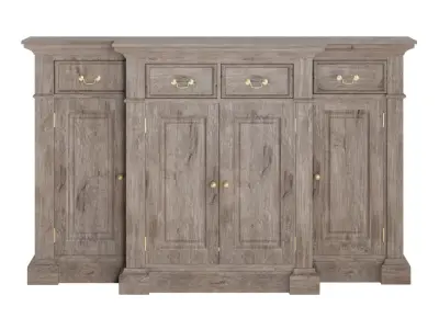 Large Wooden Console Cabinet 3D model