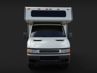 motor home rv camper van Low-poly 3D model