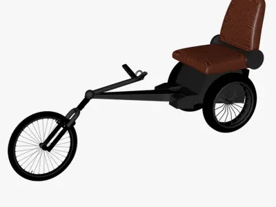sport disable wheel chair model Low-poly 3D model