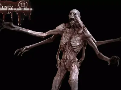Necromutant4 humanoid creature Low-poly 3D model