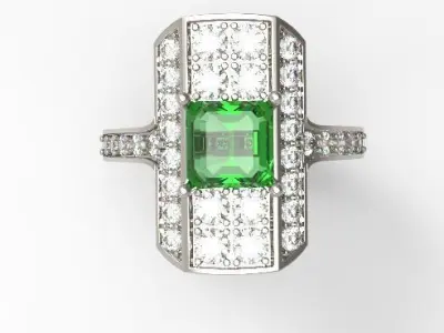 Square diamond ring 3D print model