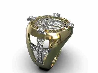 Ring with Jesus  MR 05 3D print model