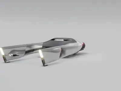 Space racer spaceship 3D low poly scifi Low-poly 3D model