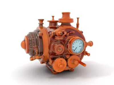 Antique Brass Gadget model pack Low-poly 3D model