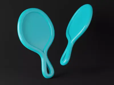 A pair of paddle balls - in a clean and modern design Low-poly 3D model