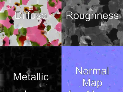 Gerbera Majestic Vase model pack Low-poly 3D model