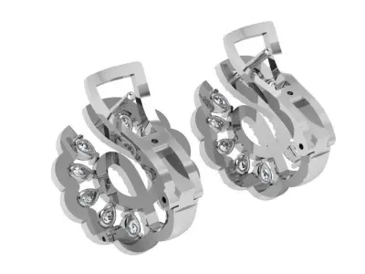 Diamond Clip On Earring 4122 3D print model