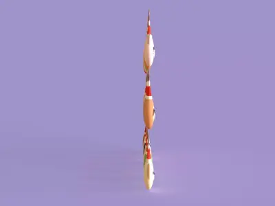 Christmas Animal Wall Hook Set Cute Holiday Decoration Low-poly 3D model