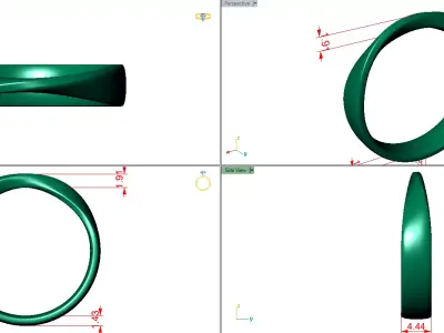 one top twist fashion ring  3D print model