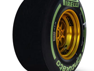 E23 Intermediate front tyre Low-poly 3D model