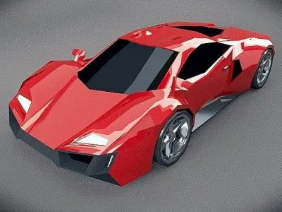 Lowpoly sporty concept Low-poly 3D model