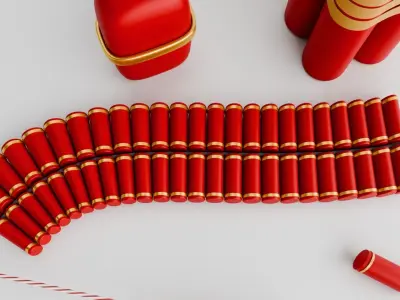 Realistic 3D Fireworks Pack Free low-poly 3D model