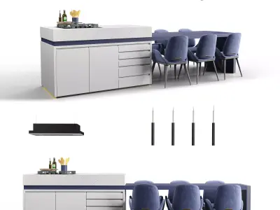  Modern Ellitia Kitchen Island 3D model