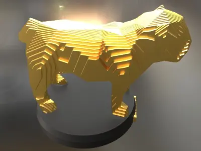 Parametric Bulldog Low-poly 3D model