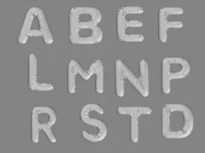  Hollow Printable 3D Font 3D print model
