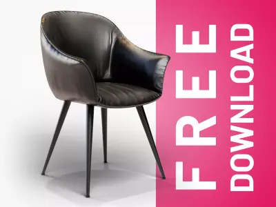 Black Leather Chair Free low-poly 3D model
