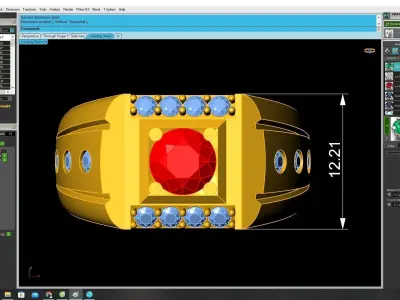 Luxury Emerald Halo Diamond Men Ring 3D Model  3455 3D print model
