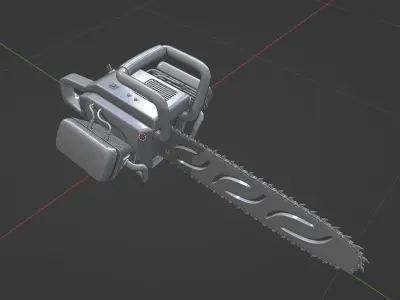 High Poly biker chainsaw  3D model