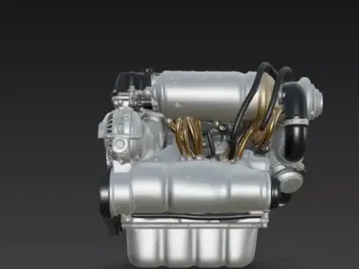 Toyota 2JZ-GTE Twin-Turbo Engine-High-Detail JDM Legend 3D model