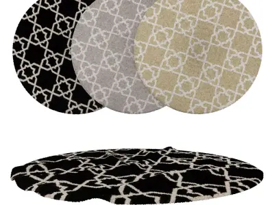 Round Rug Set 112 3D model